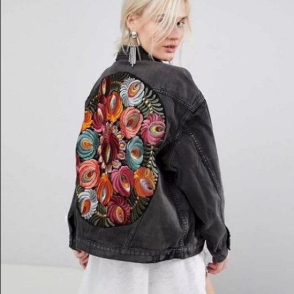Boho Embroidered Jean Jacket - Picture 6 of 9